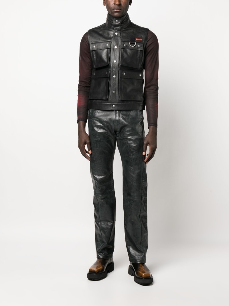 polished-finish button-fastening jacket - 2