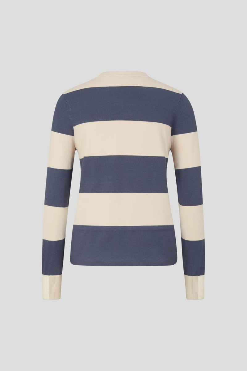 BOGNER SENIA PULLOVER IN BLUE/CREAM outlook