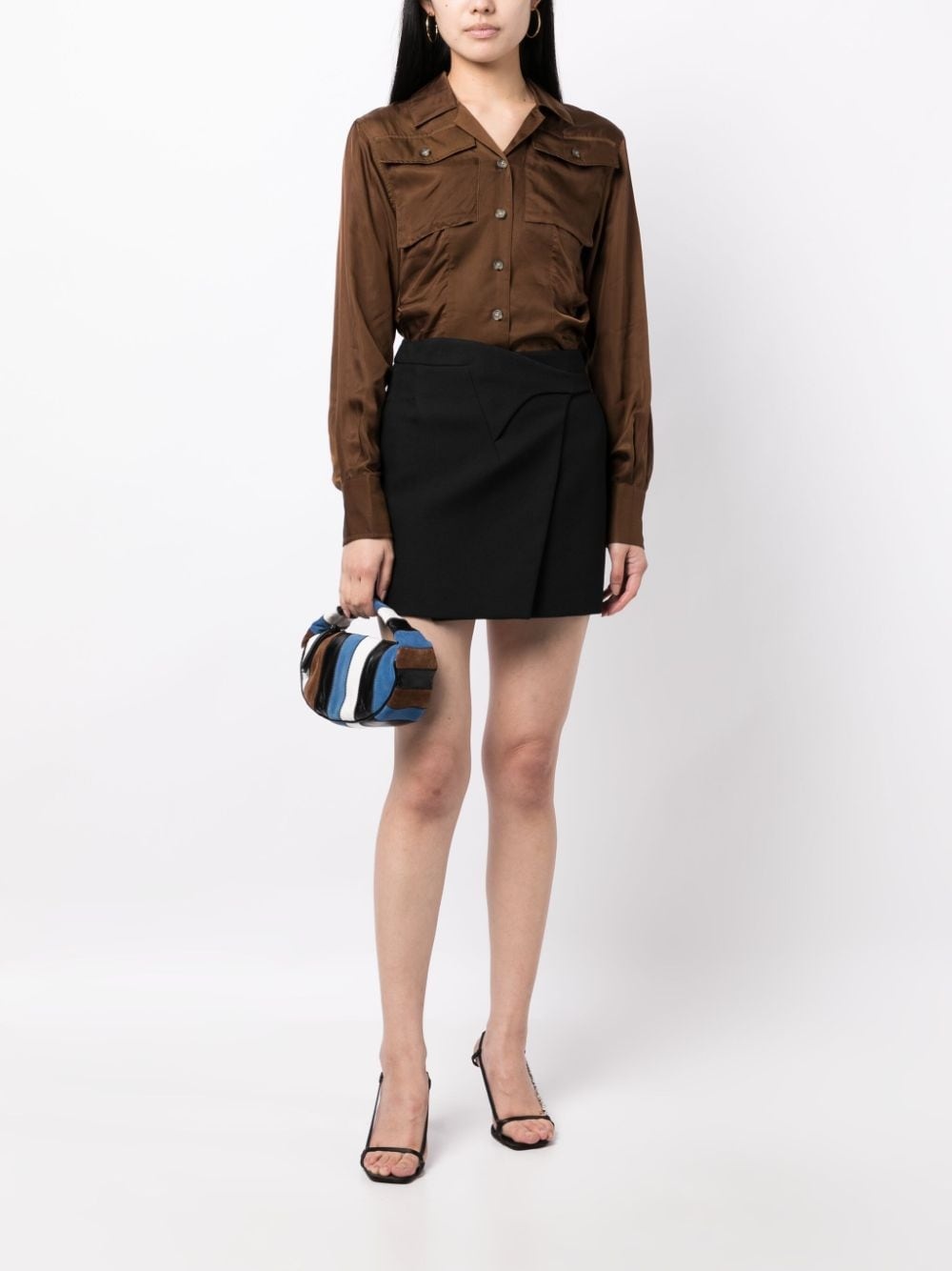 long-sleeve satin-finish shirt - 2