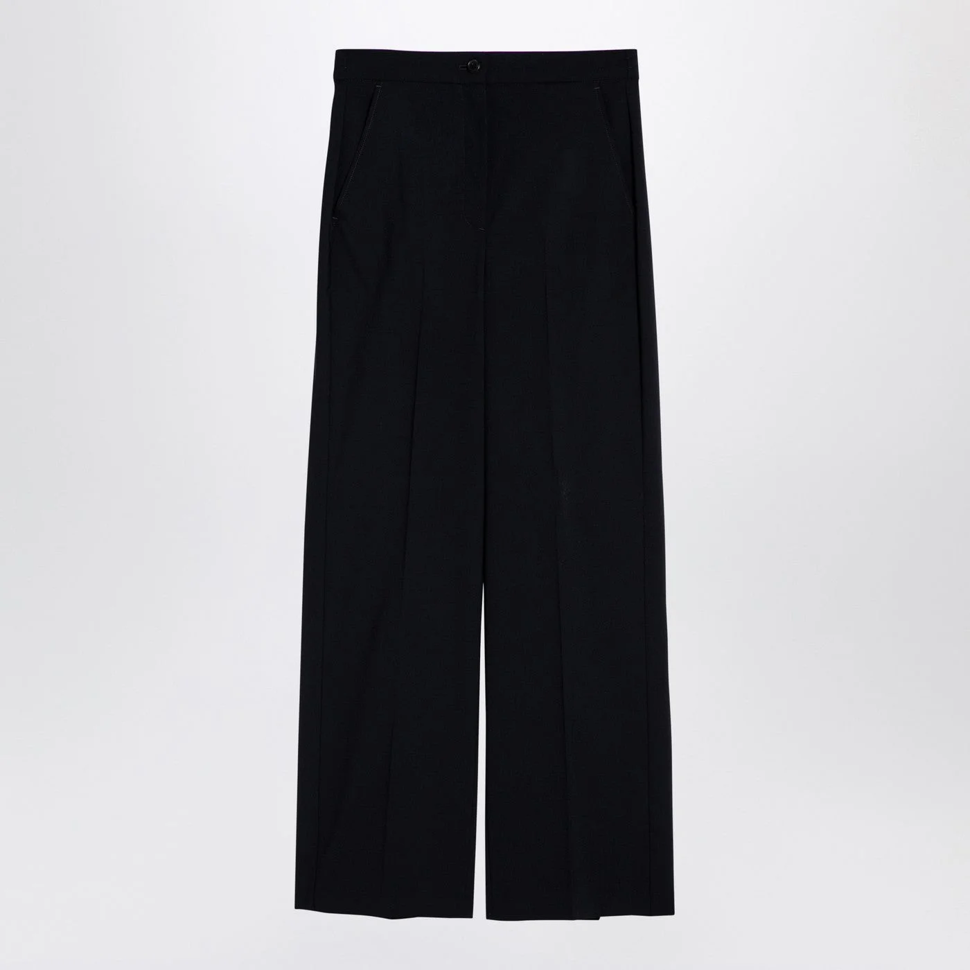 Department 5 Navy Blue Wool-Blend Trousers Women - 1