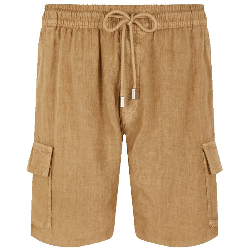Men Linen Bermuda Shorts Natural Dye 1