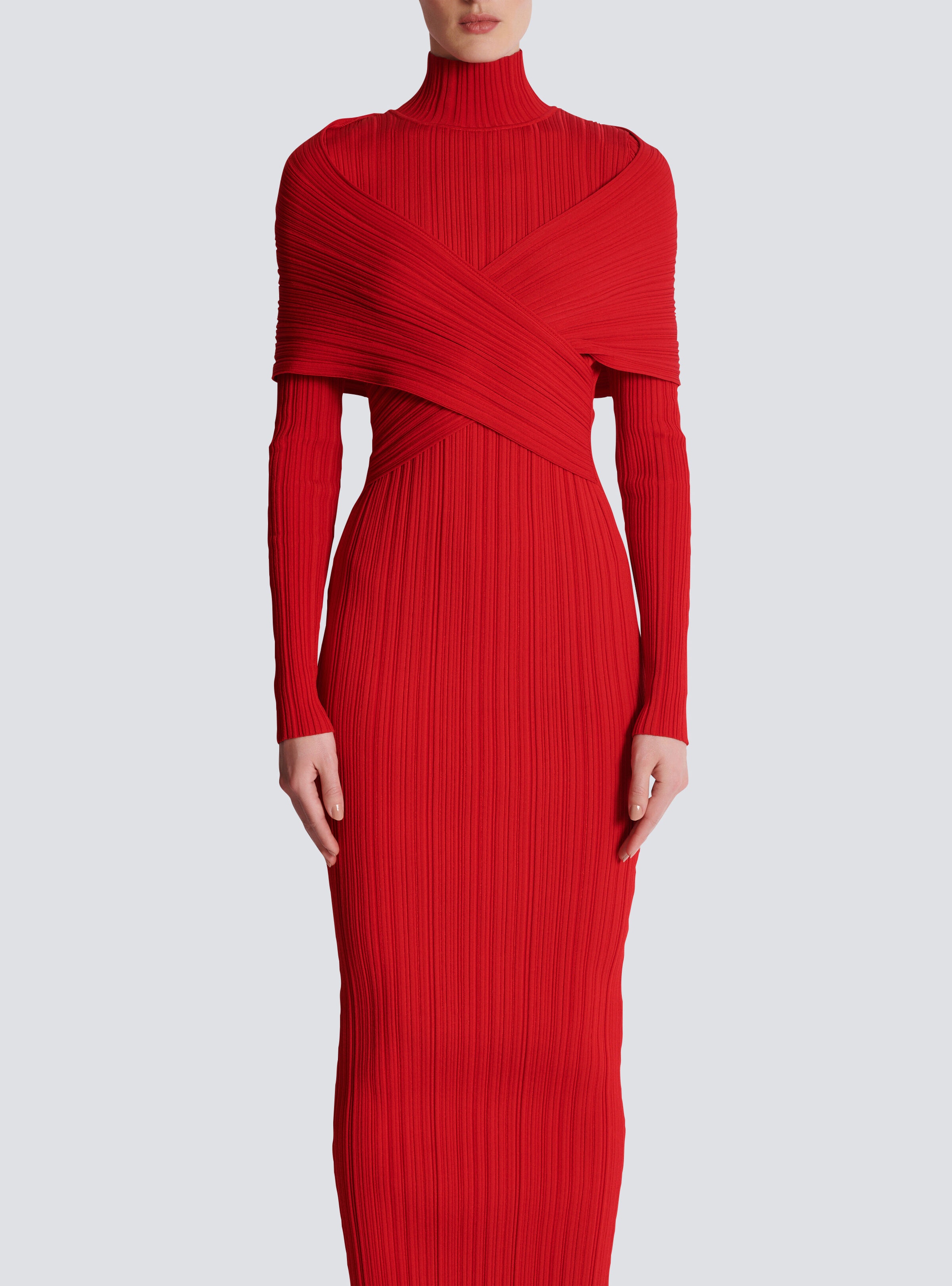 Long pleated knit dress - 5