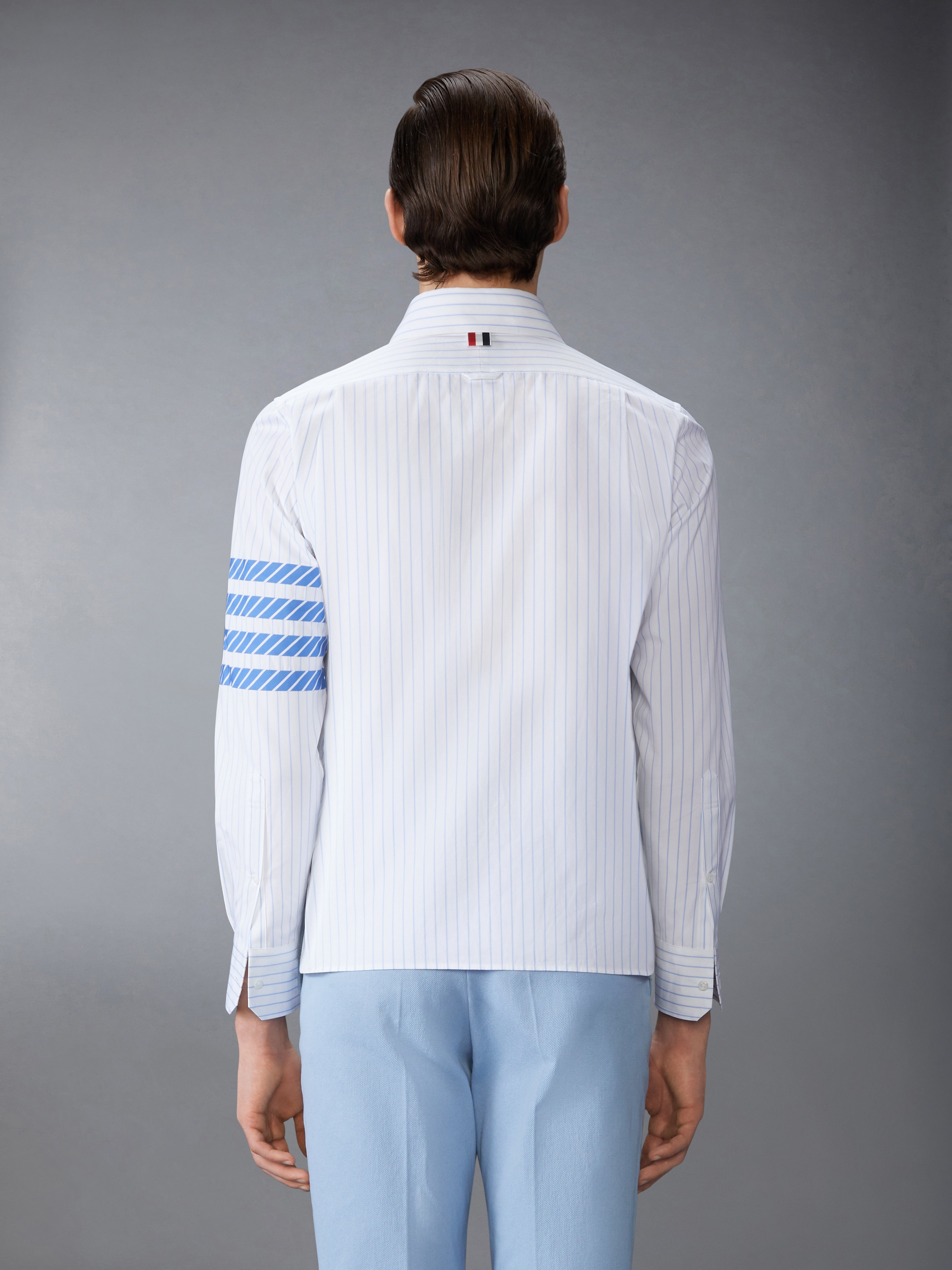 PINSTRIPE POPLIN 4-BAR STRAIGHT FIT SHIRT - 3