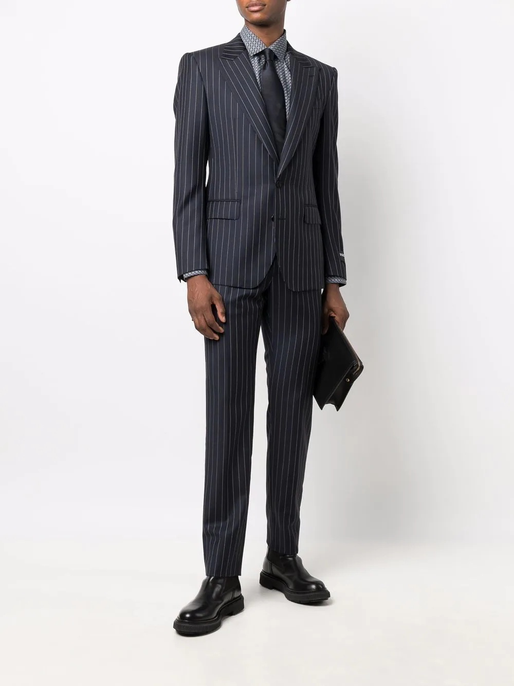 single-breasted pinstripe suit - 2