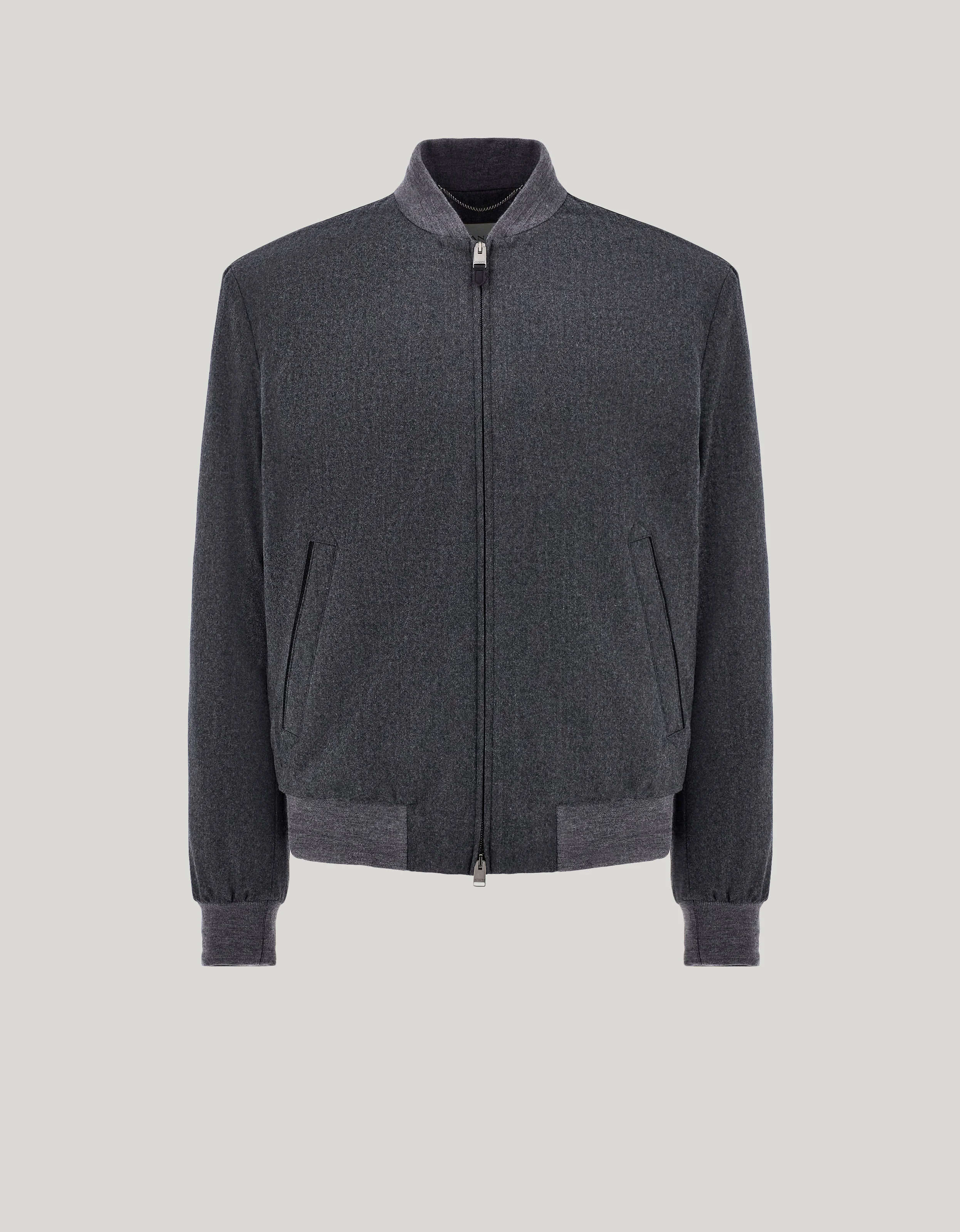 ANTHRACITE WOOL BOMBER JACKET - 1