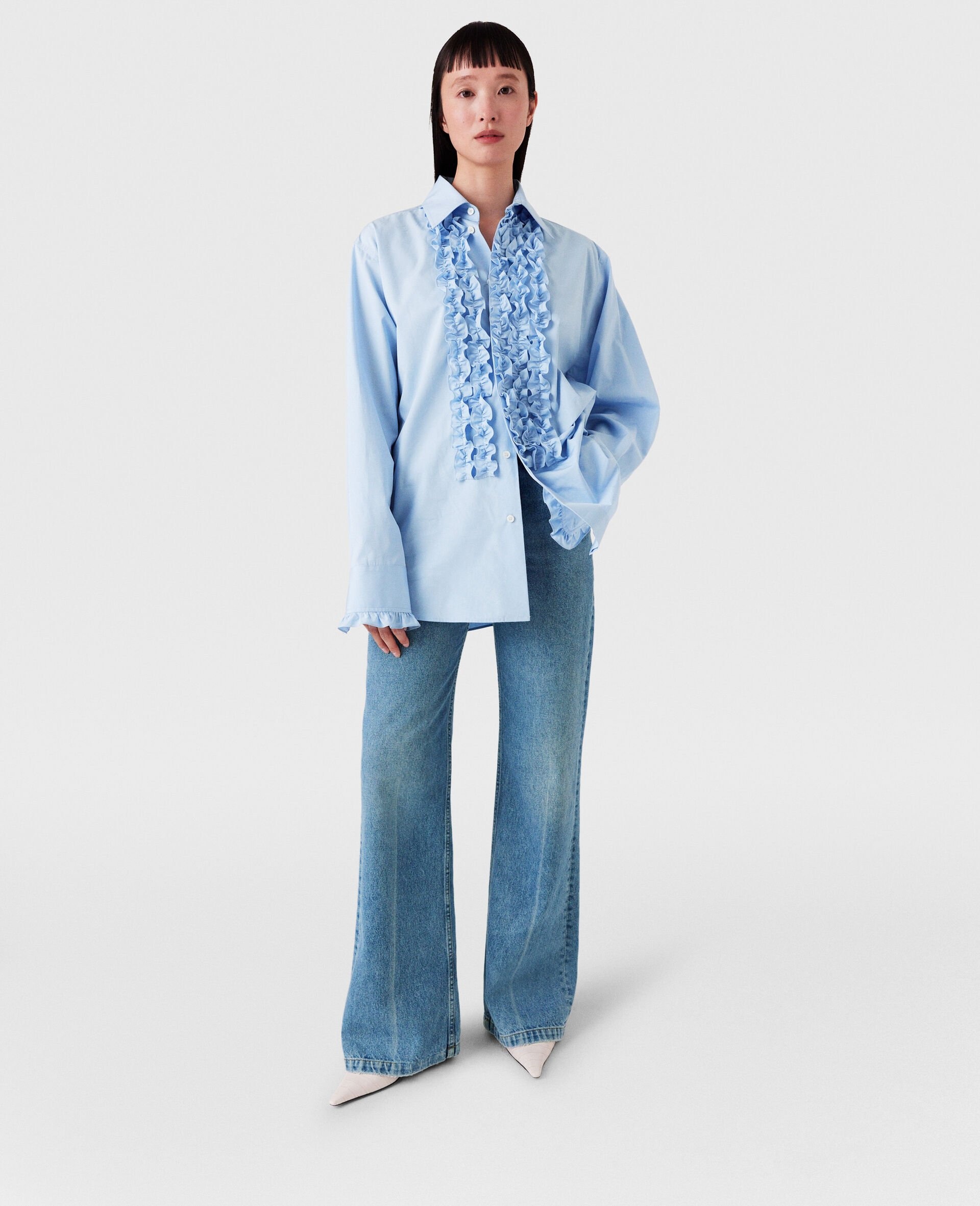 Ruffled Panel Oxford Shirt - 5