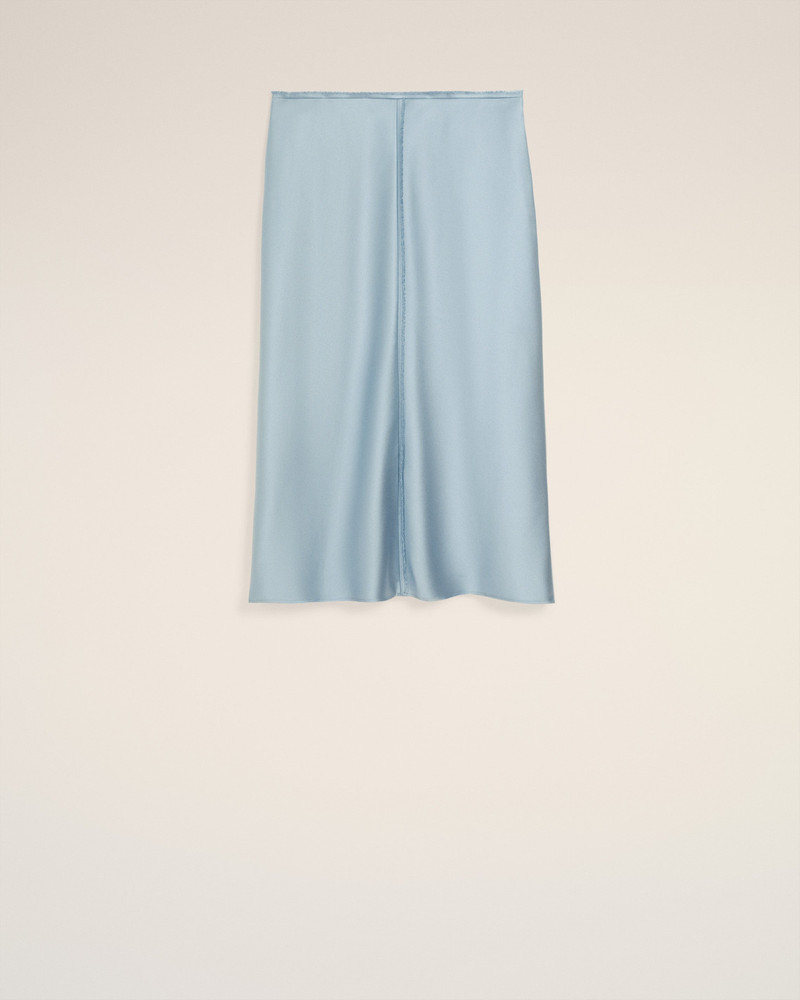 BLUE RAW EDGES DETAILS MIDI SKIRT 1