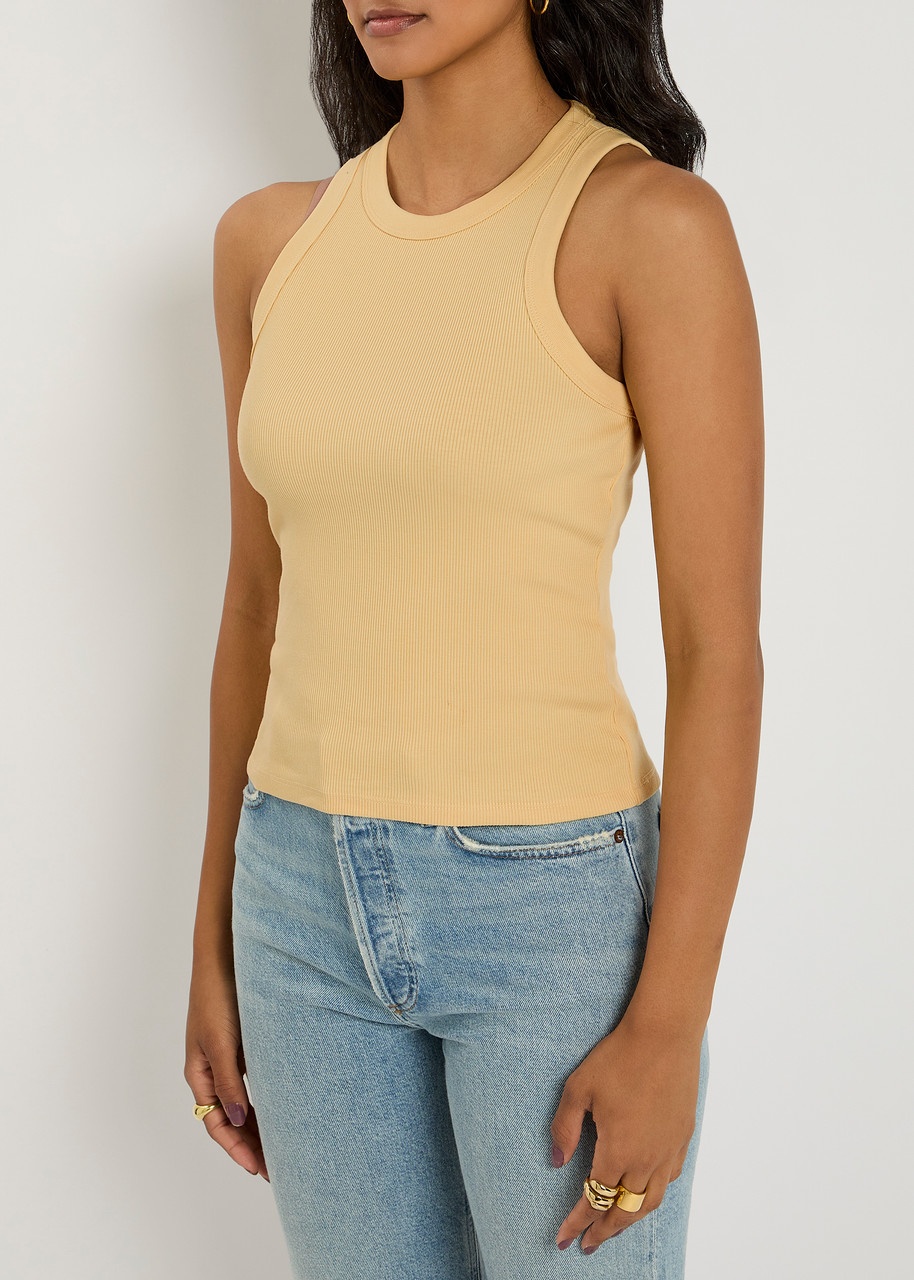 Veronica Beard Jordyn Ribbed Stretch-cotton Tank - 2