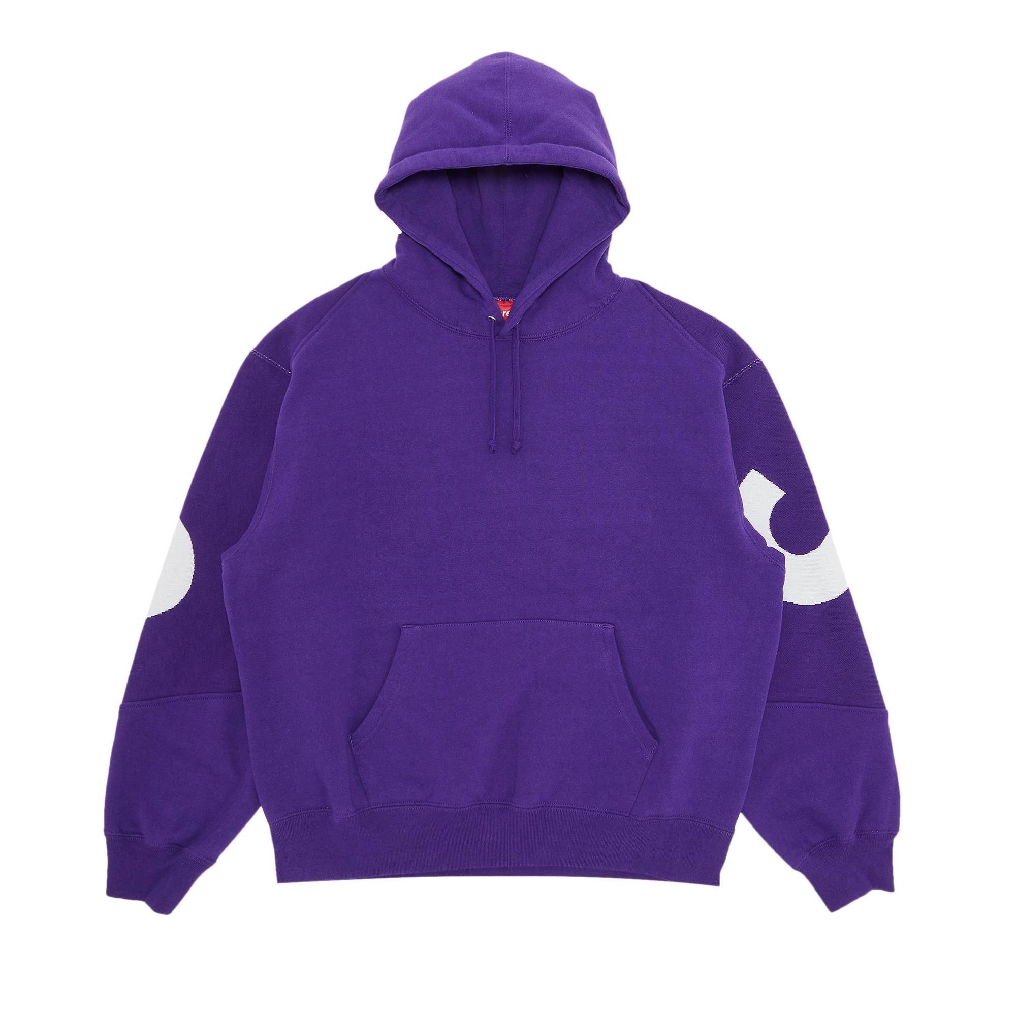 Supreme Big Logo Jacquard Hooded Sweatshirt 'Purple' - 1