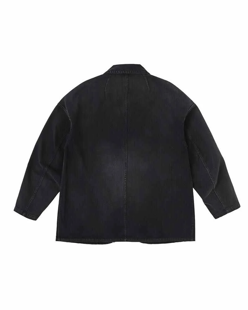 visvim SS HAMMONS CHORE JKT DMGD BLACK | REVERSIBLE