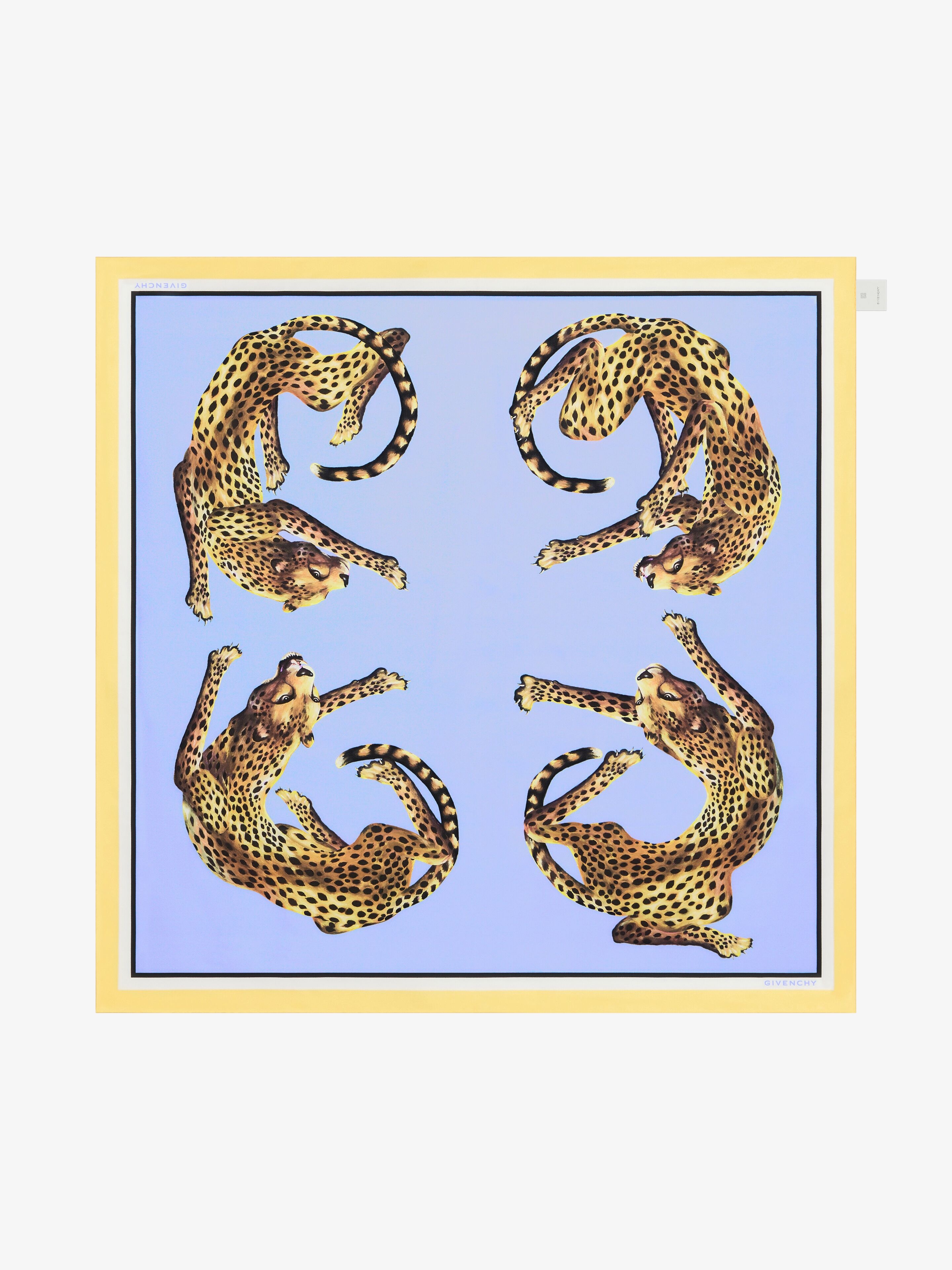 SQUARE IN SILK WITH 4G LEOPARD PRINT - 1