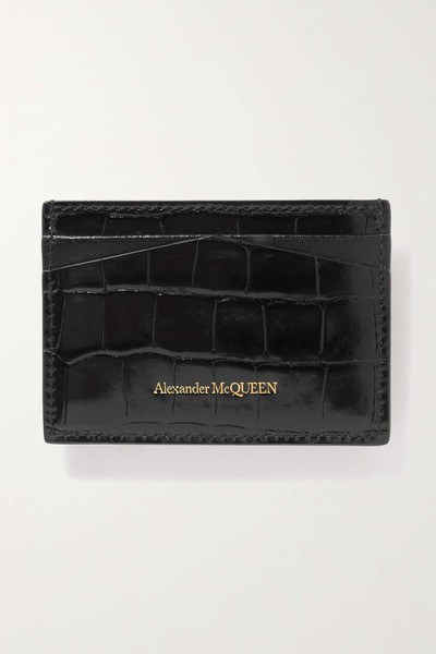 Alexander McQueen Skull croc-effect leather cardholder outlook