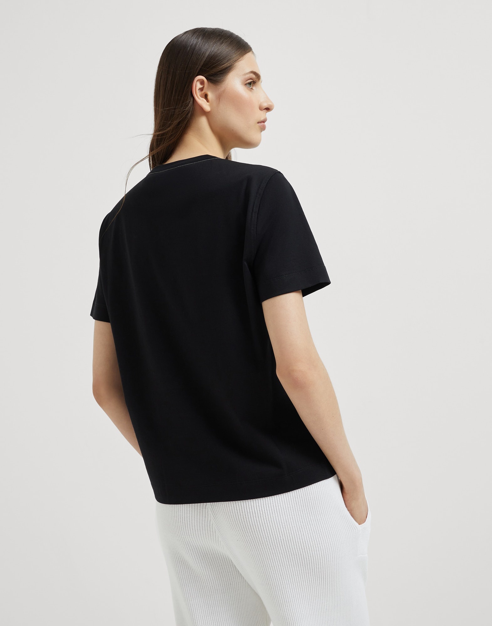 Cotton jersey T-shirt with monili - 2