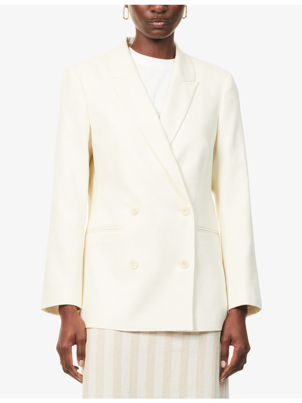 Jasmine Peak-Lapels Stretch-Woven Blazer - 3