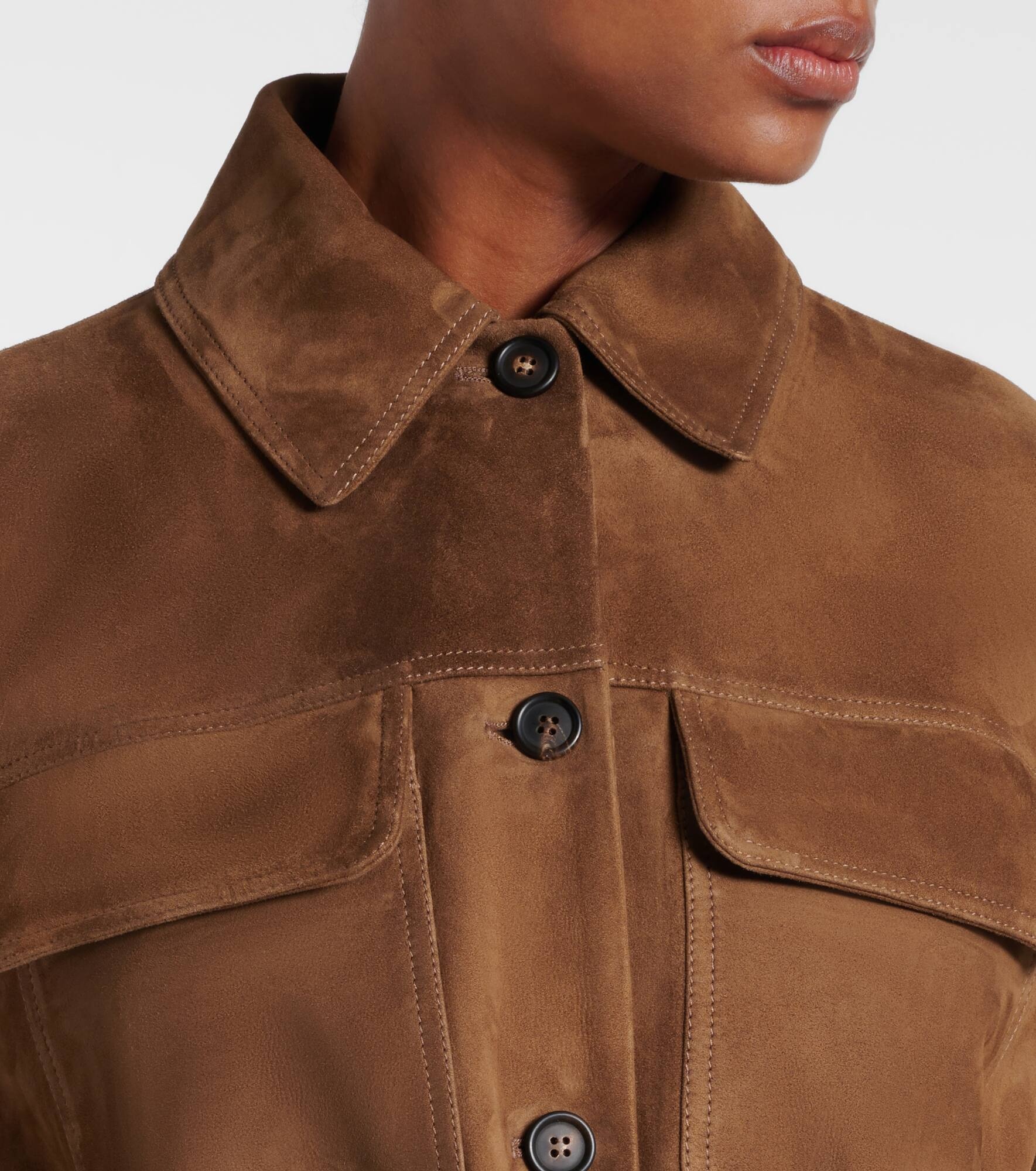 Belted suede field jacket - 4