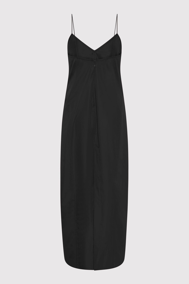 ST. AGNI Paper Taffeta Cocoon Dress - Black outlook