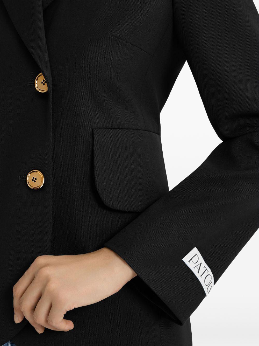 belted twill blazer - 5