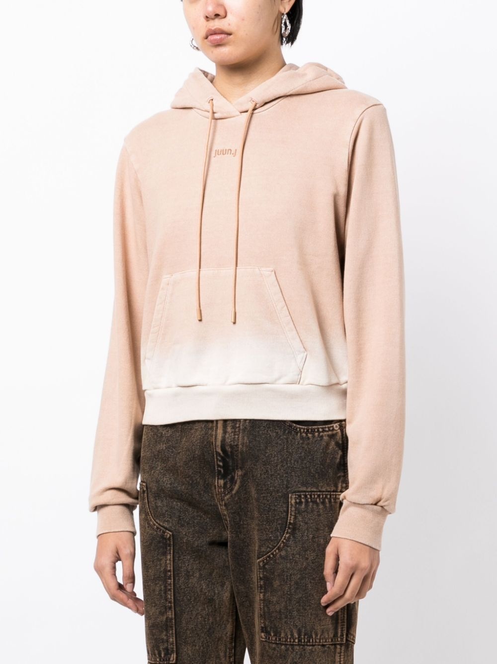 logo-embroidered cotton hoodie - 3
