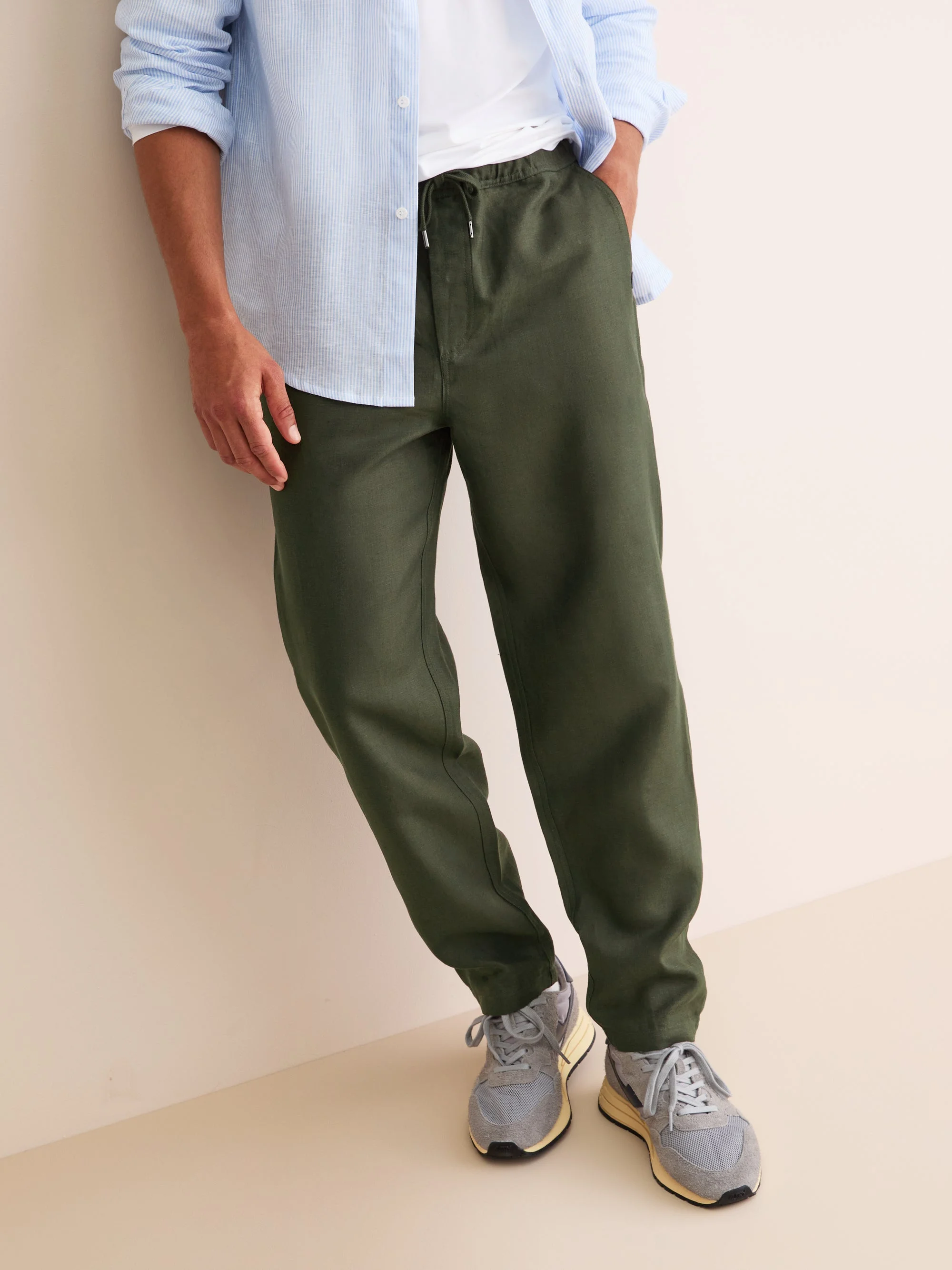 Sydney Linen Pants Khaki - 1