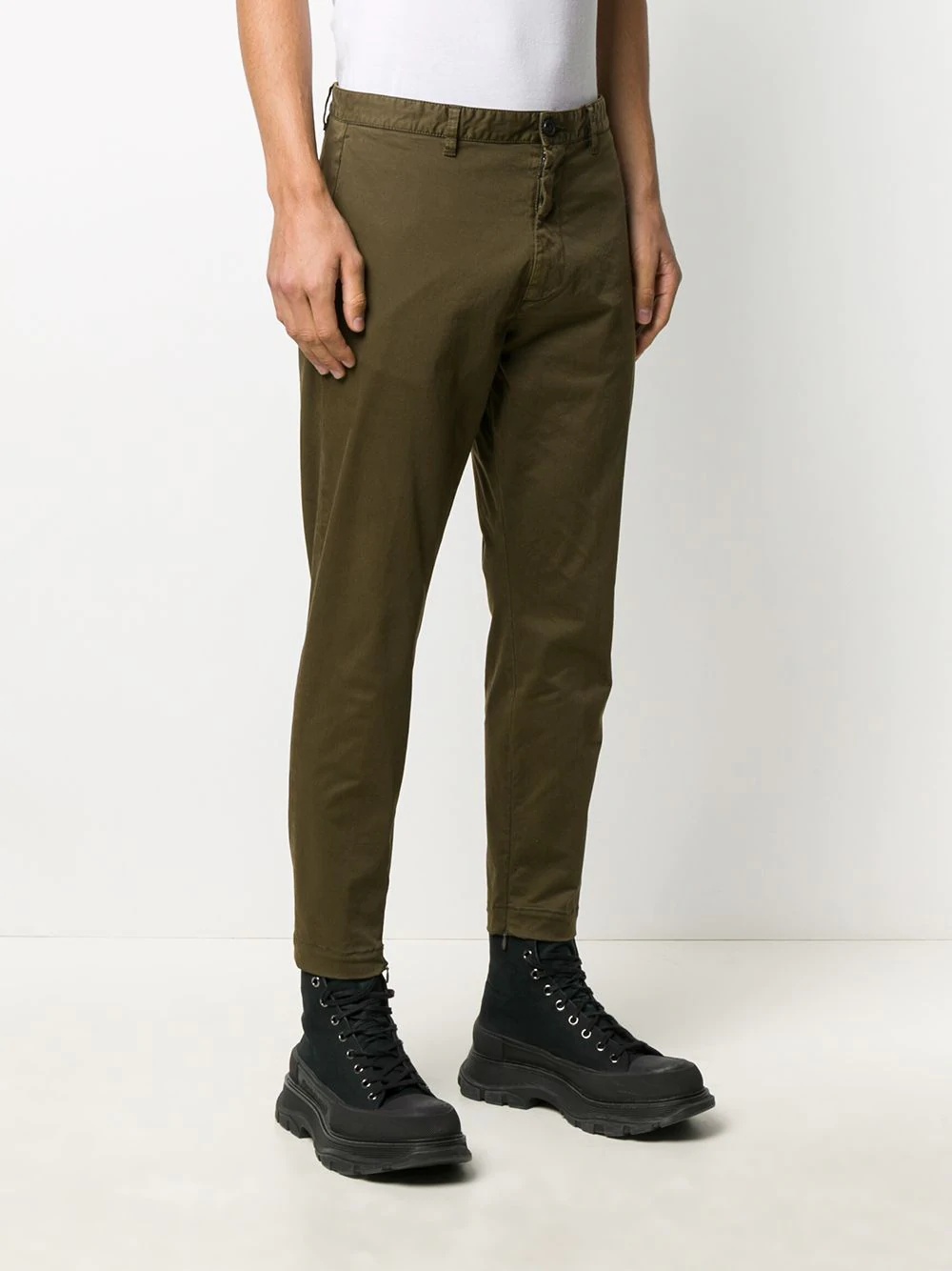 tapered leg cropped trousers - 3