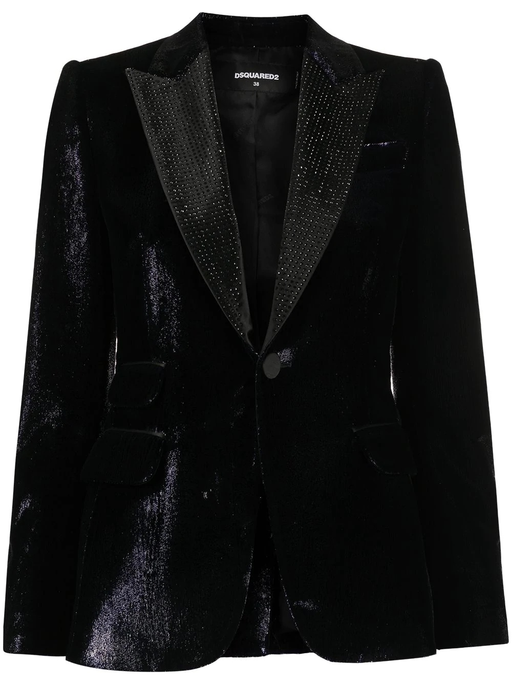 high-shine tuxedo jacket - 1