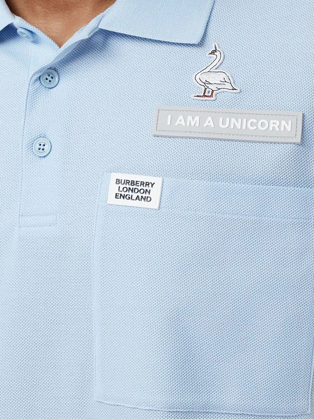 Swan and Slogan applqués polo shirt - 5