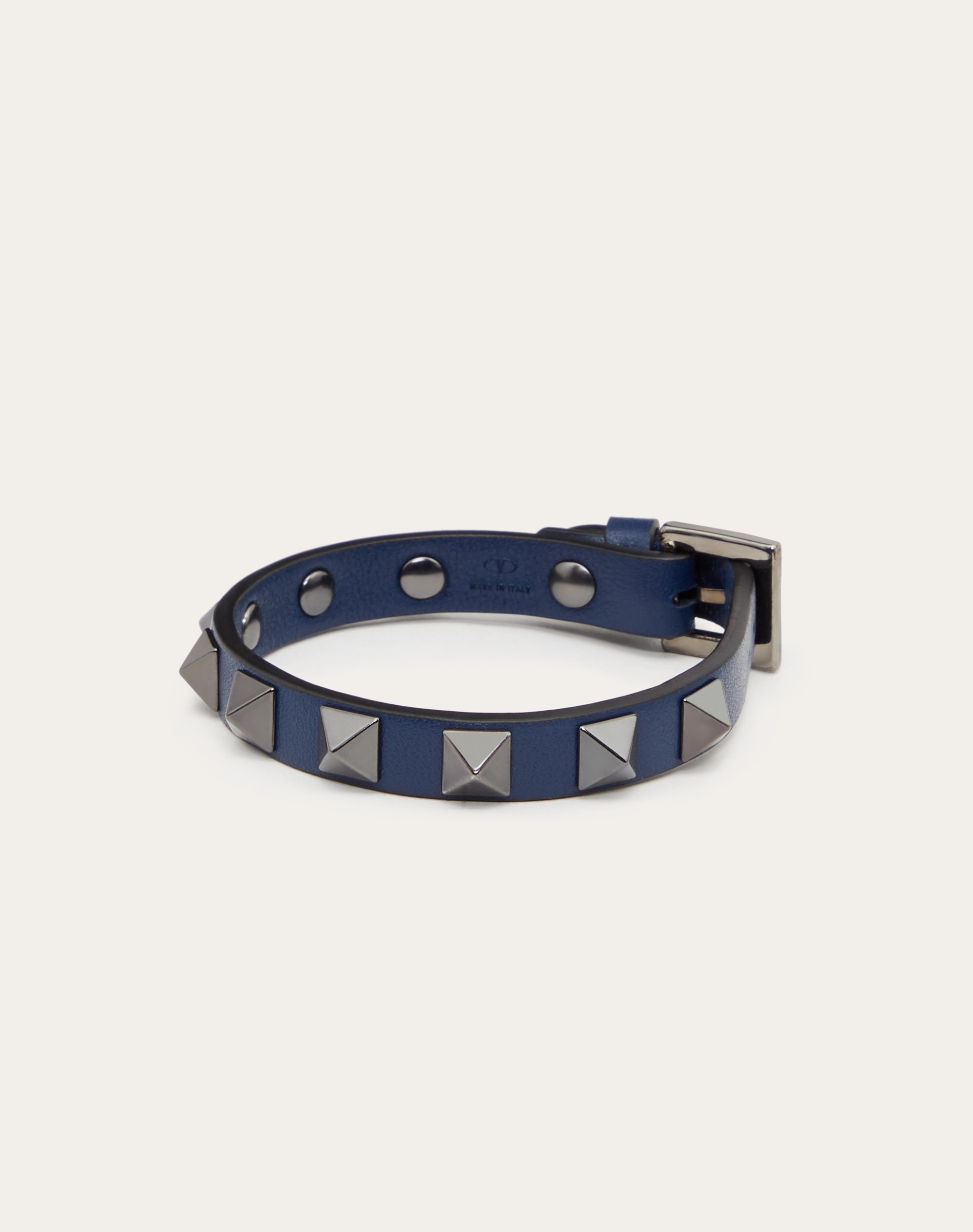 ROCKSTUD LEATHER BRACELET WITH RUTHENIUM STUDS - 3