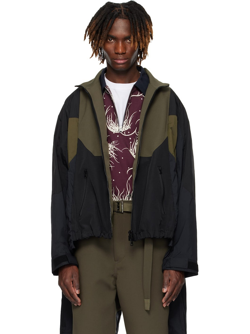 Khaki & Navy Matelasse Twill Mix Jacket 1