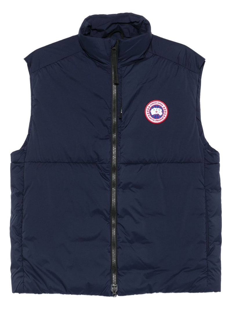 Lodge logo-patch quilted gilet 1