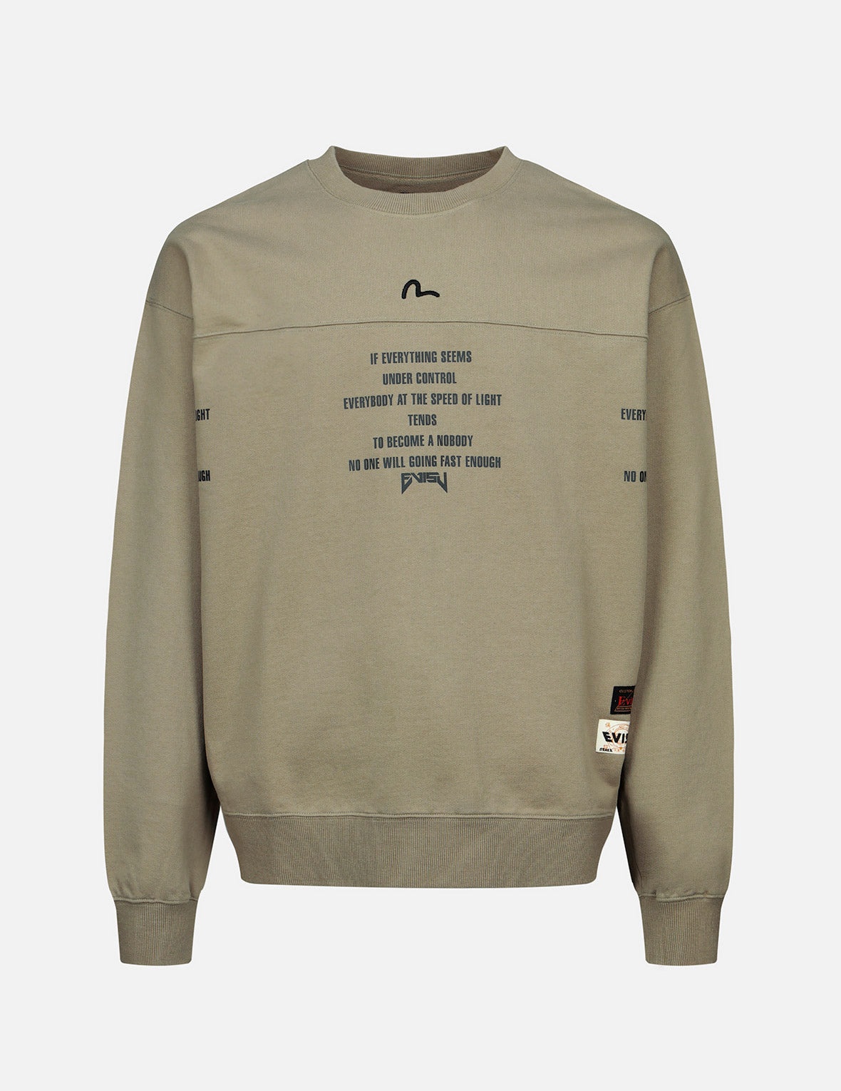 Spray-effect Godhead Print Sweatshirt with Seagull Embroidery - 1