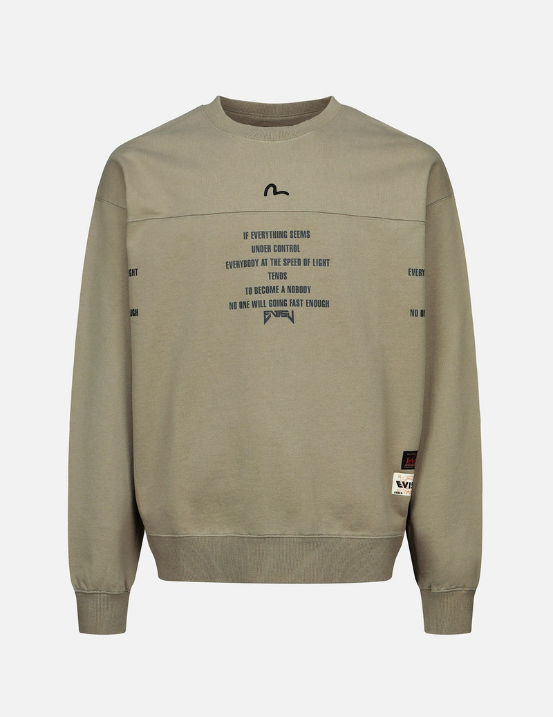 Spray-effect Godhead Print Sweatshirt with Seagull Embroidery 1