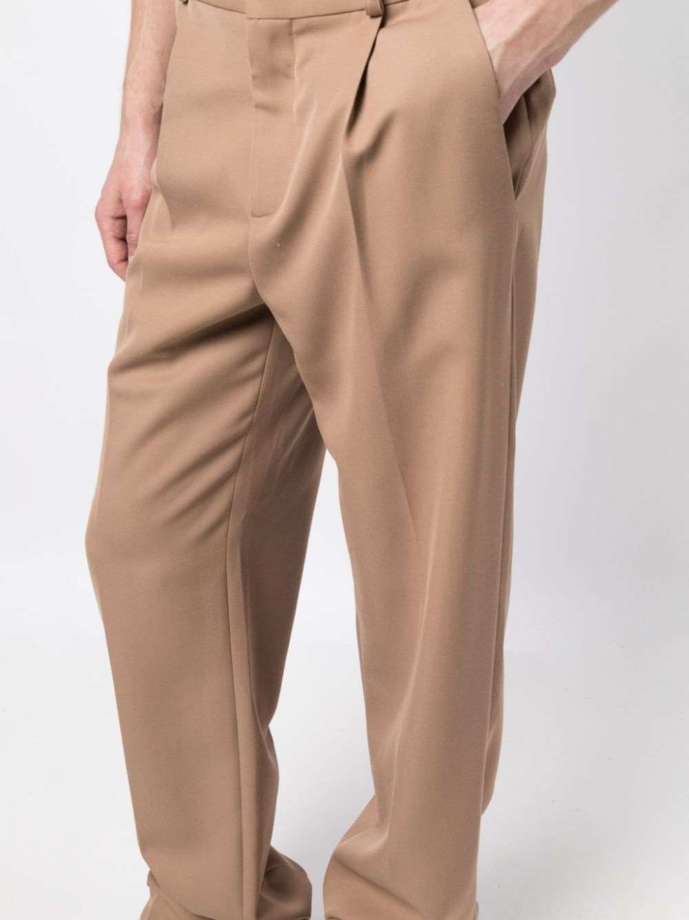 pressed-crease wide-leg trousers - 5