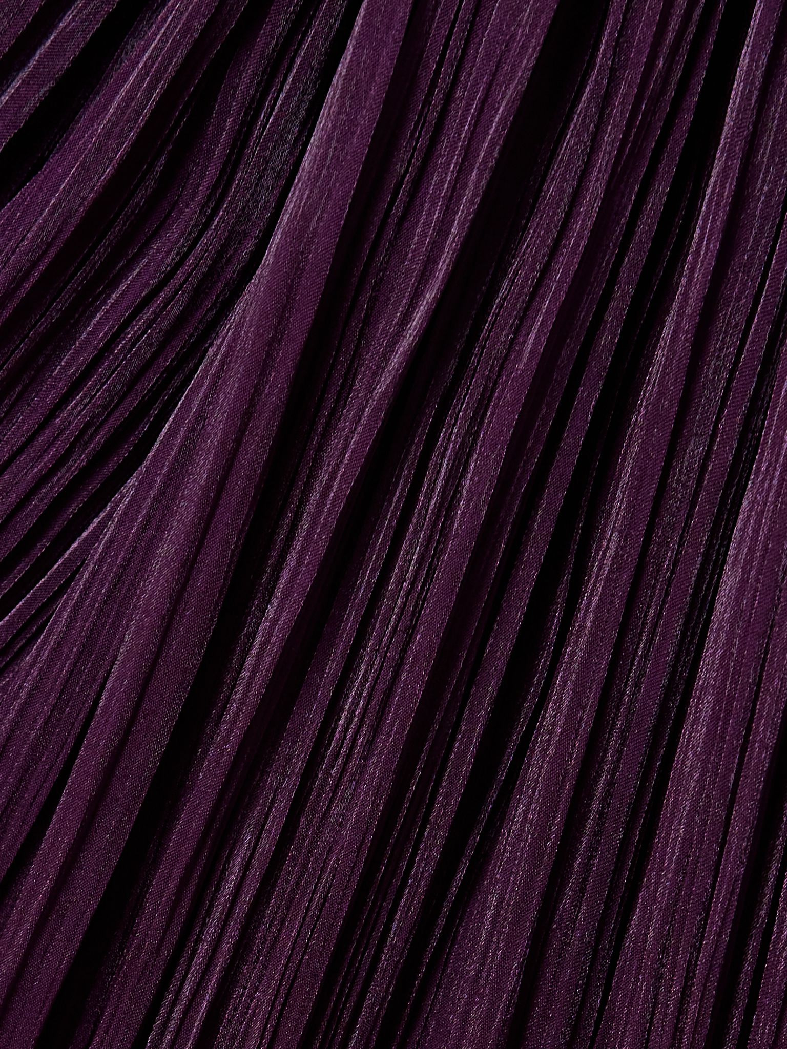 Cape-effect plissé silk-satin gown Purple - 4