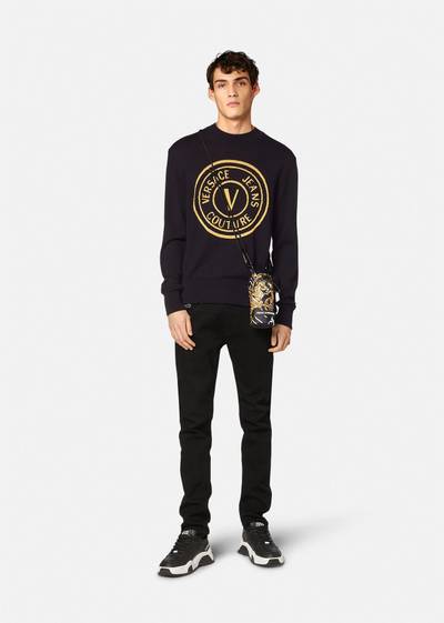 VERSACE JEANS COUTURE V-Emblem Knit Wool Sweater outlook