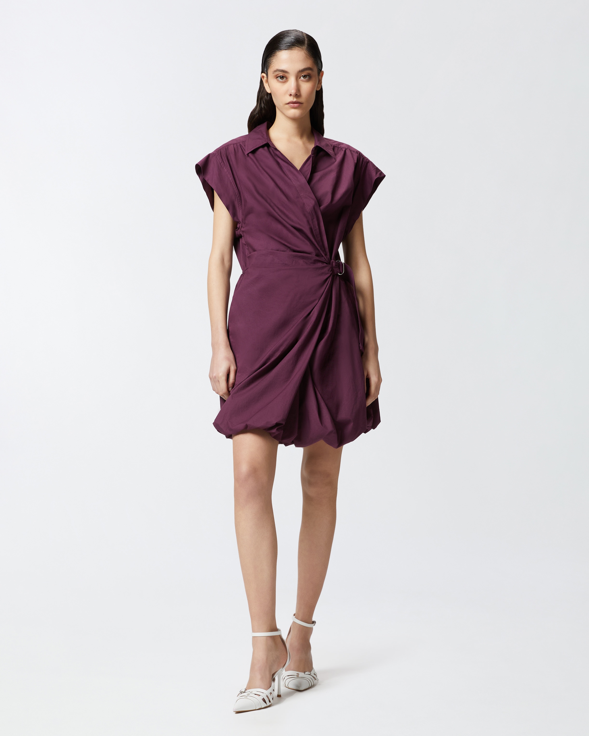 SHORT SHIRT DRESS WITH CRISSCROSS - 3