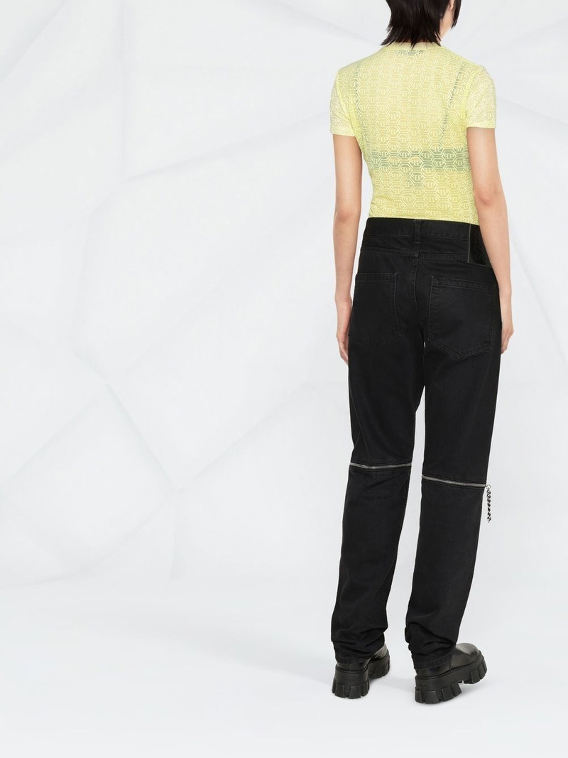 monogram-pattern tulle T-shirt 4