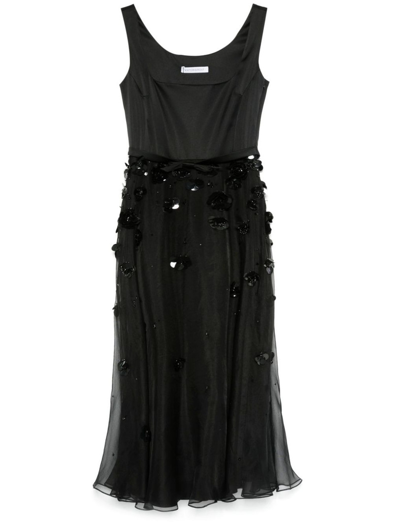 embroidered A-line maxi dress 1