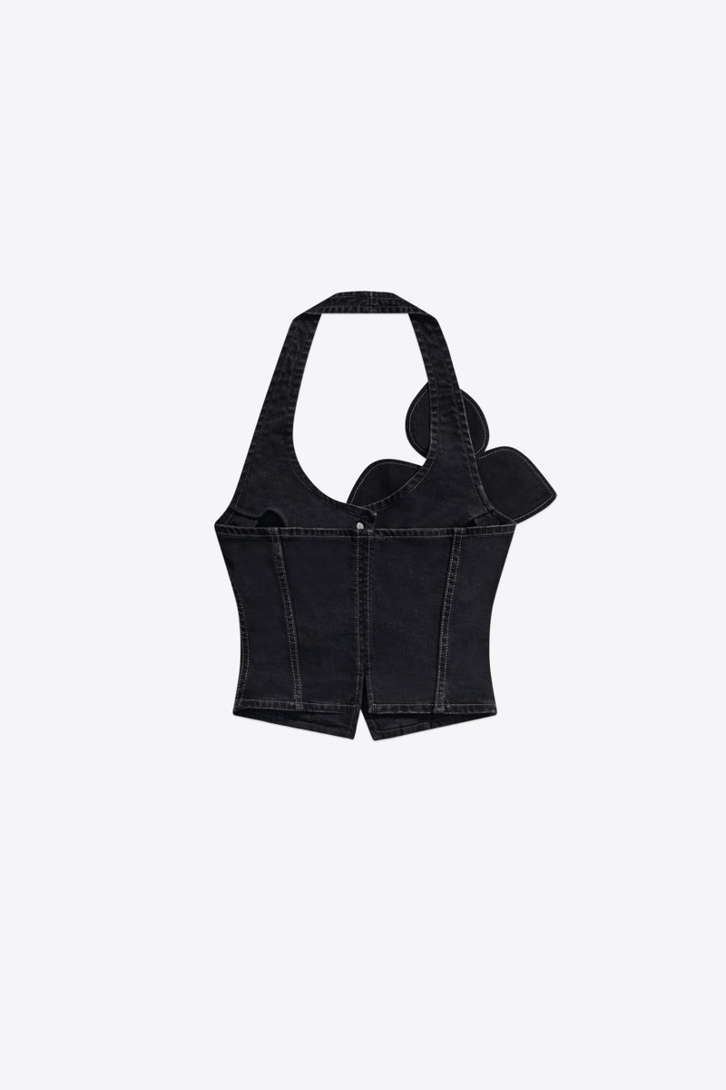 AREA DENIM BOW HALTER TOP outlook