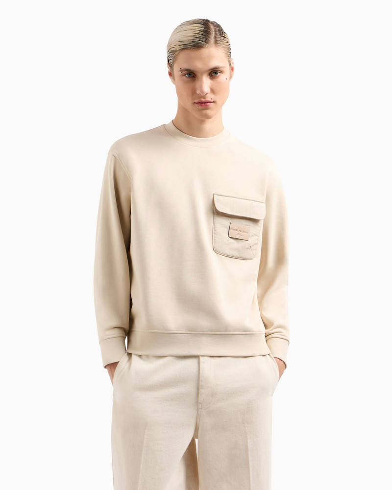 FRENCH TERRY JERSEY SWEATSHIRT WITH PADDED POCKET AND LOGO PATCH 2