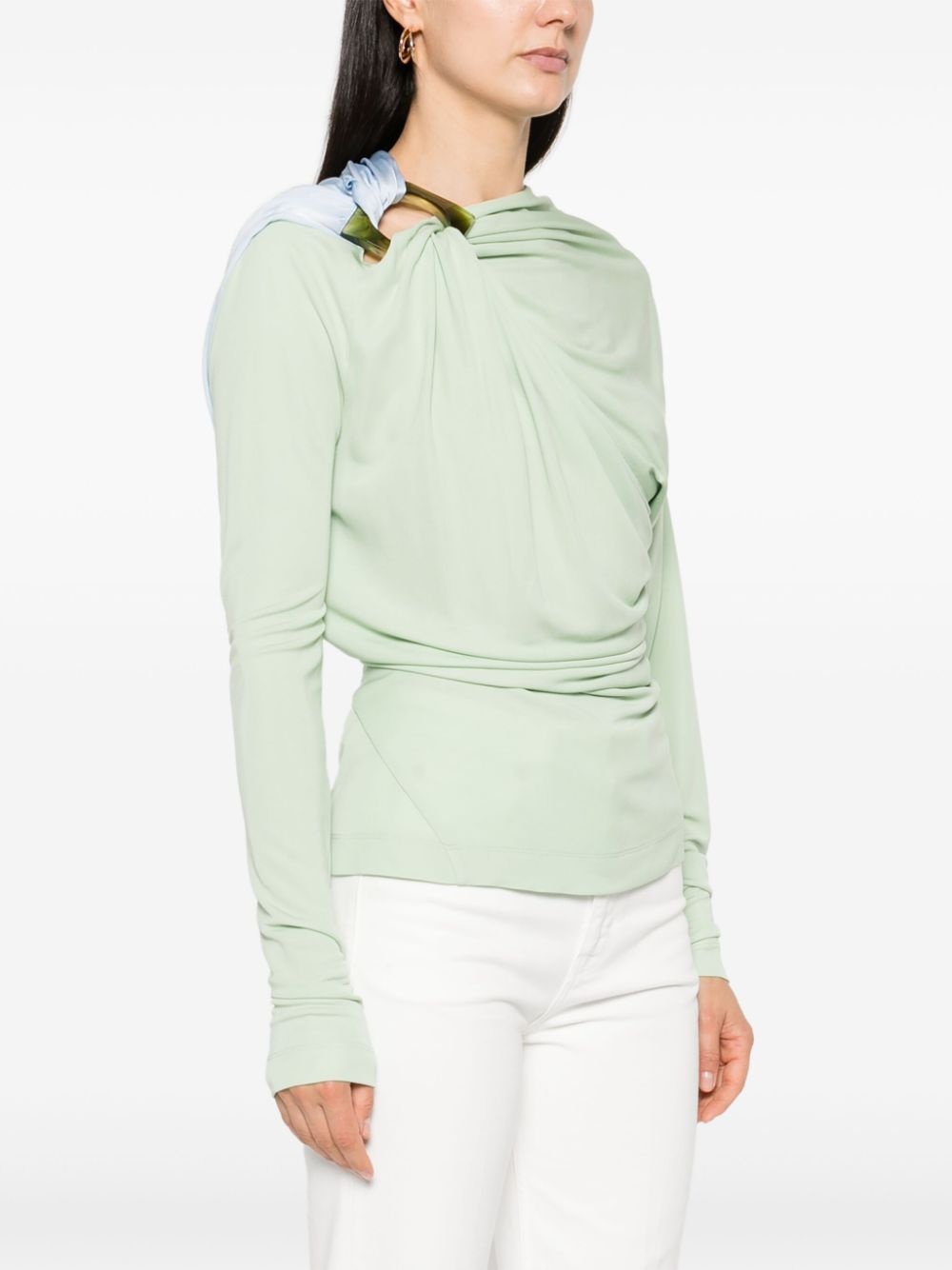 draped long-sleeve top - 3