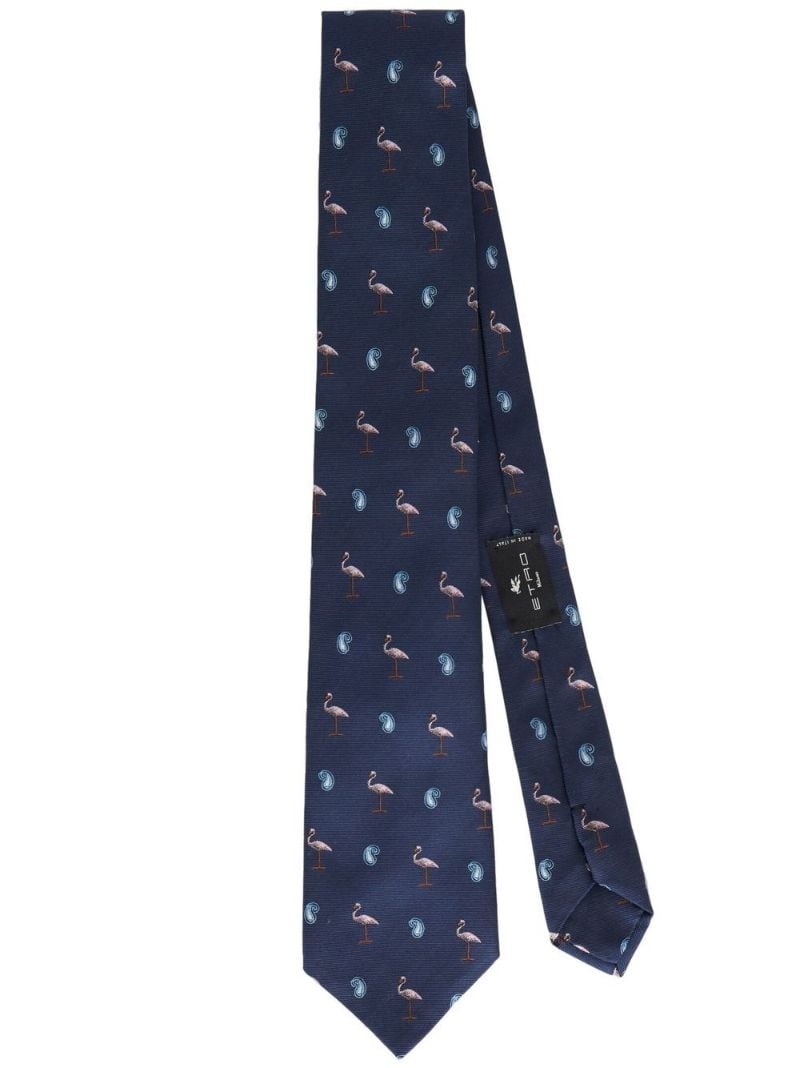 patterned-jacquard tie - 1