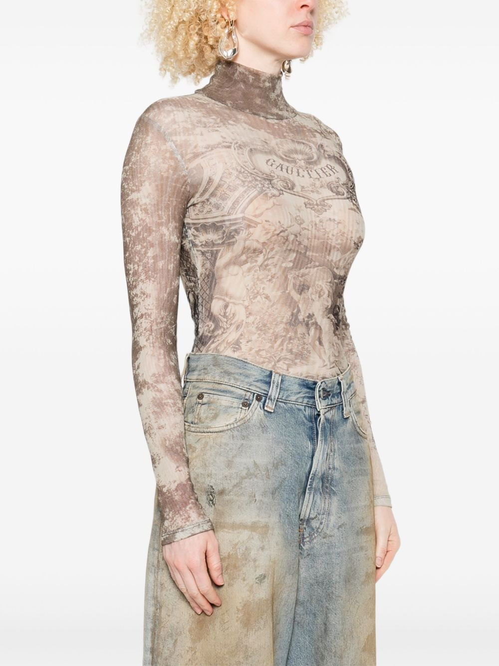 Médaillon-print bodysuit - 3