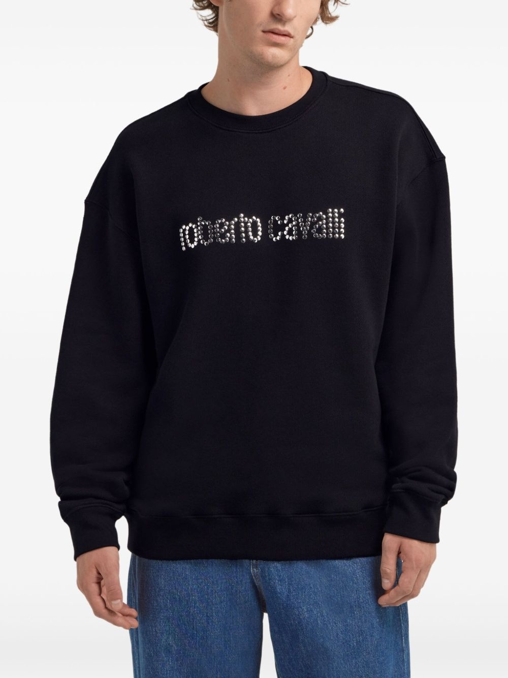 logo-studded cotton sweatshirt - 3