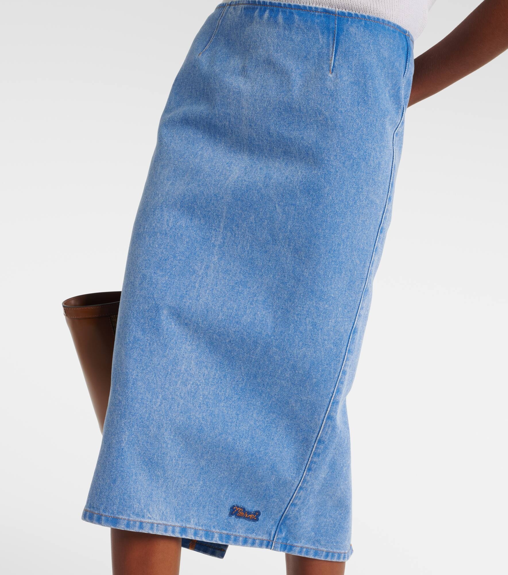 Denim midi skirt - 4