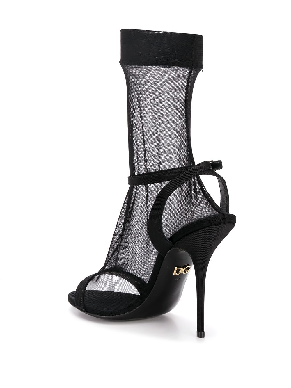 sheer sock-style stiletto sandals - 3