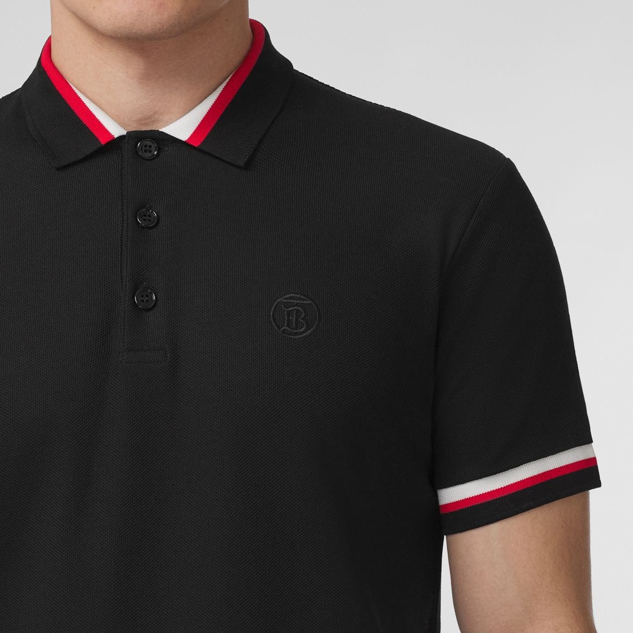 Monogram Motif Cotton Piqué Polo Shirt - 3