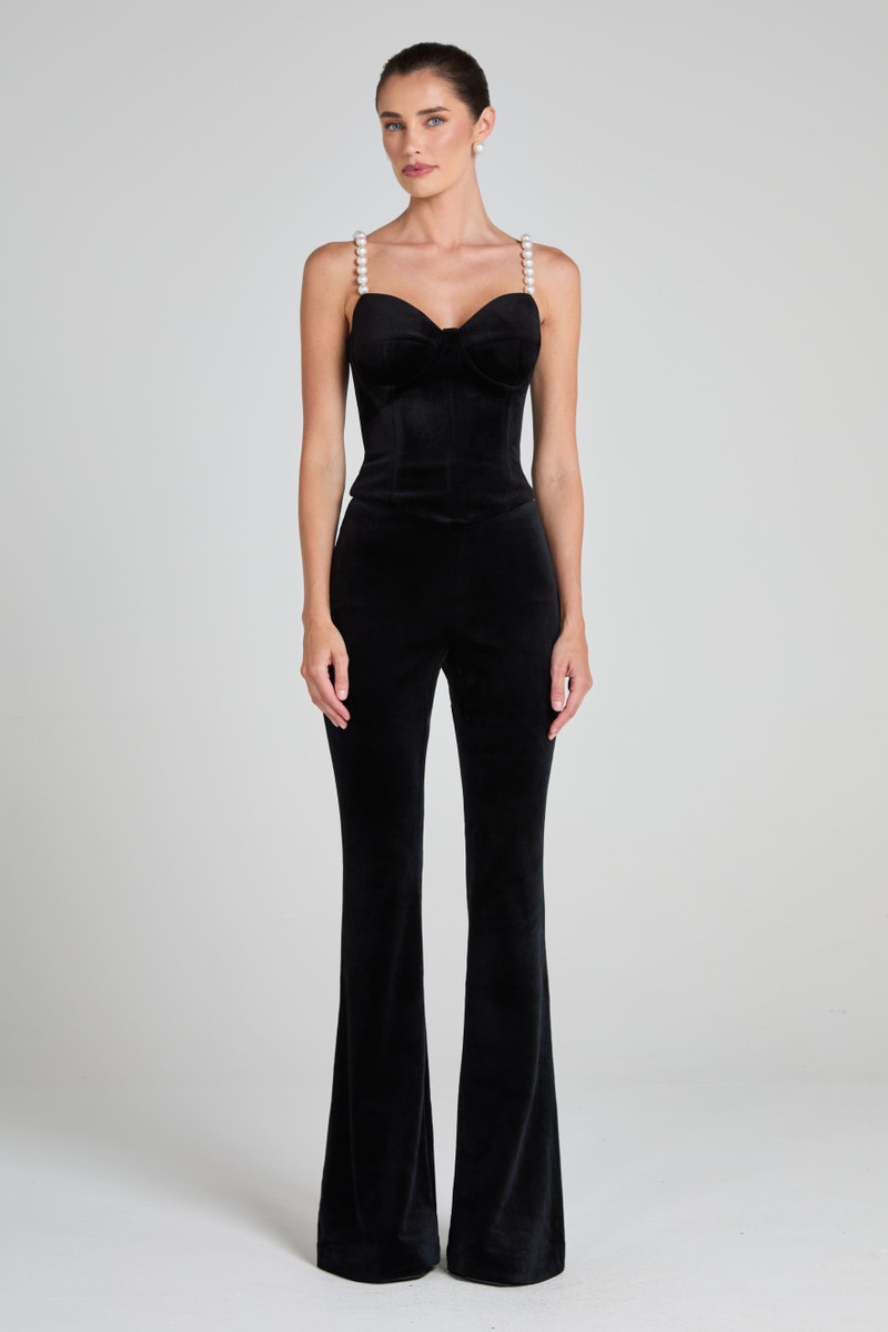 NADINE MERABI Inga Black Corset Top outlook