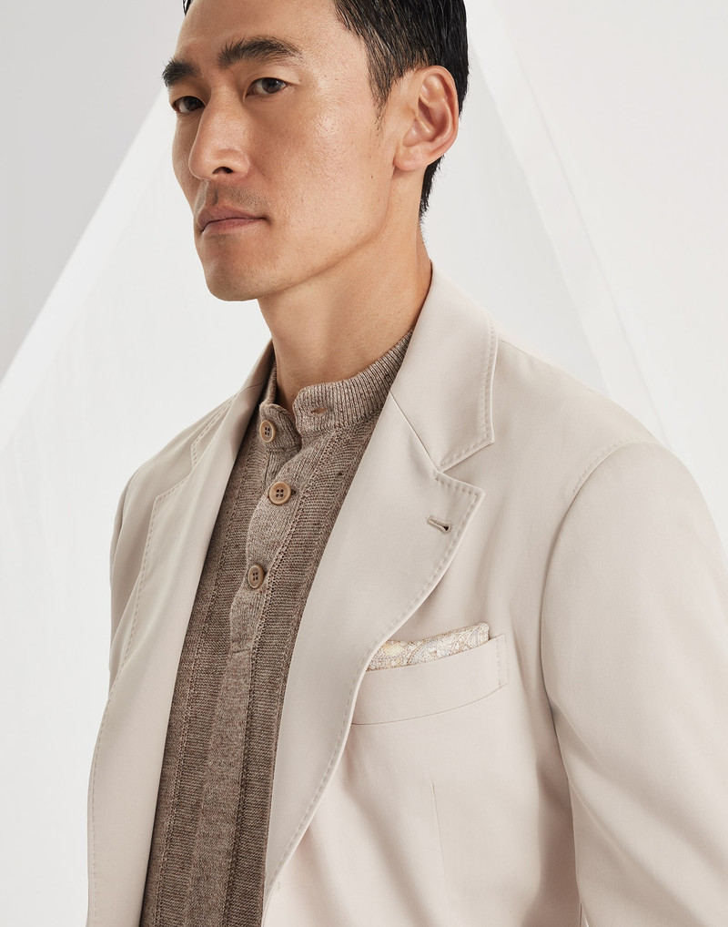 Double face linen and silk pocket square with paisley design 3