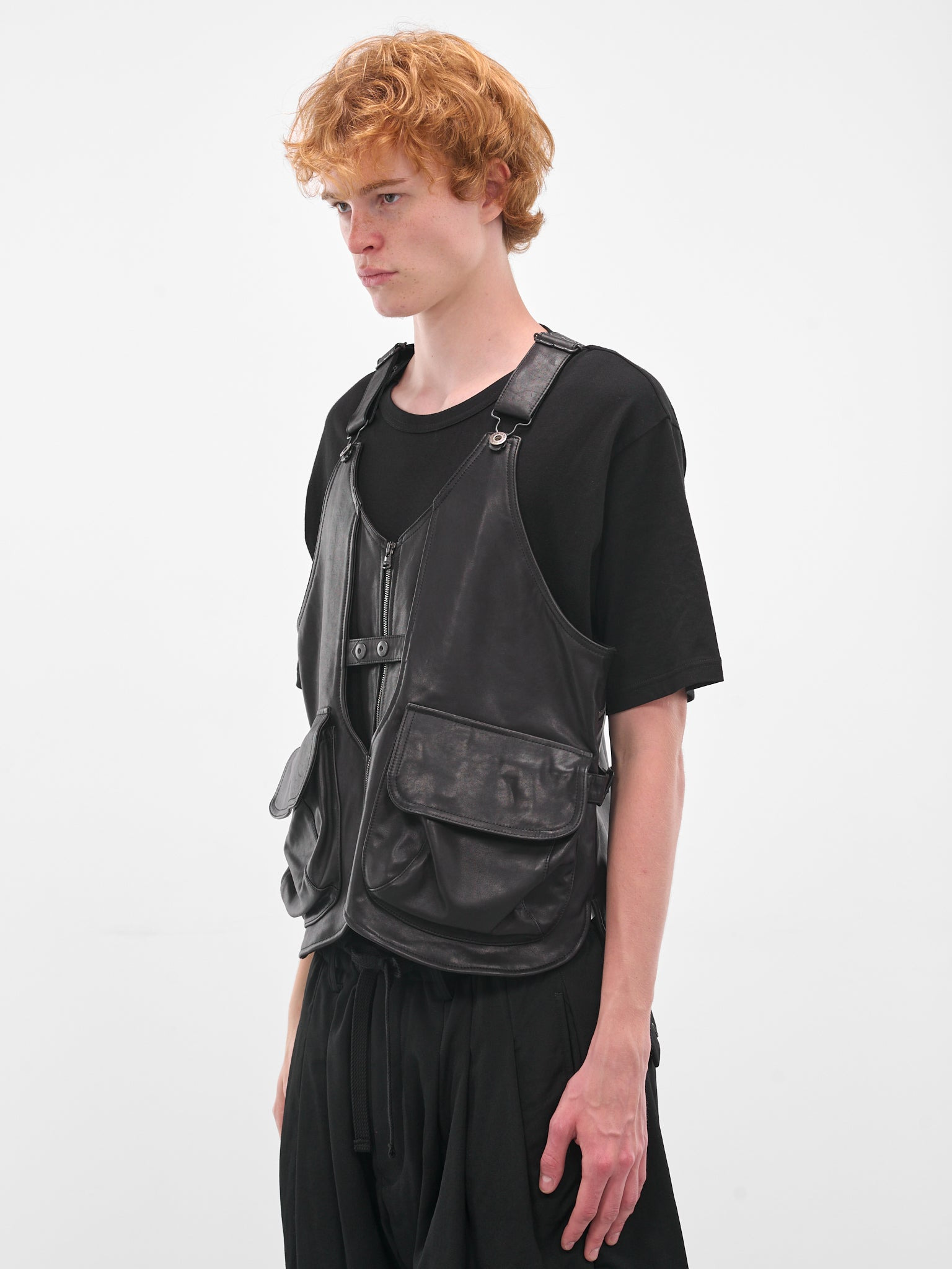 Black Technical Layered Zip Vest - 2