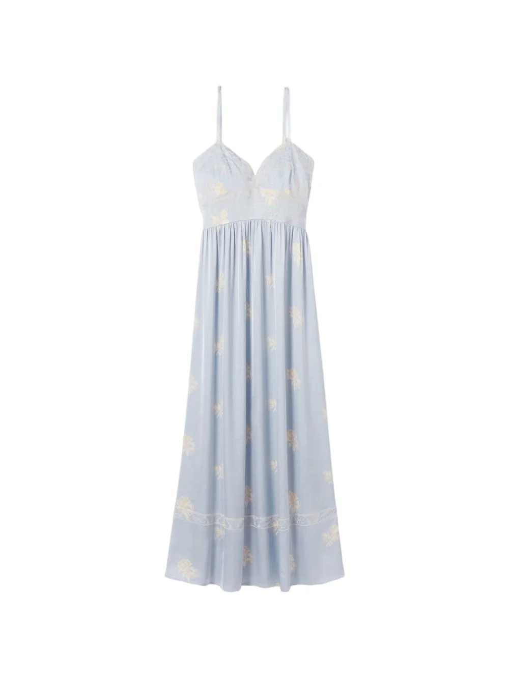 floral embroidered midi dress - 1